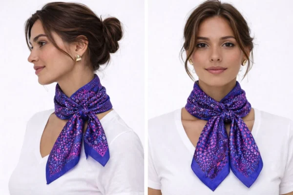 Pembe Lotus %100 İpek Eşarp