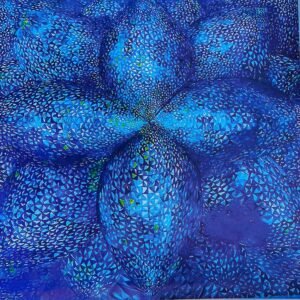 Mavi Lotus, seligrafi baskı, 50-51 cm, imzalı, limitli baskı 2026